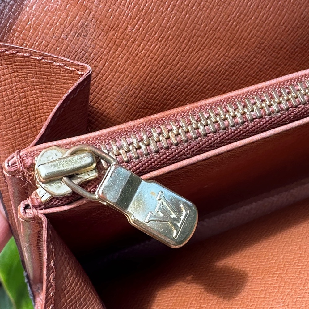 Louis Vuitton Monogram Porte Monnaie Canvas Long Wallet Snap Closure Brown - Picture 11 of 16